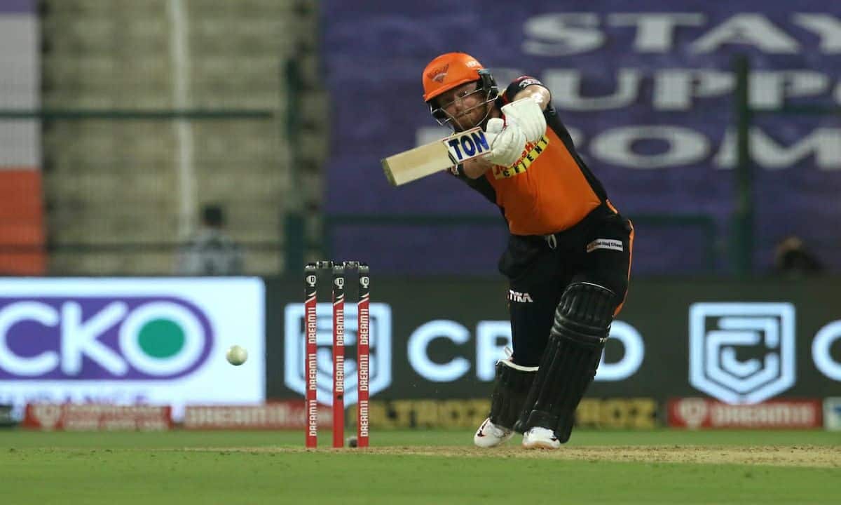 Jonny Bairstow made 53 runs off 48 balls with 2 fours and a six. that took SRH's total to 162/4 at the end of 20 overs. (Image: IPL/BCCI/Twitter)
