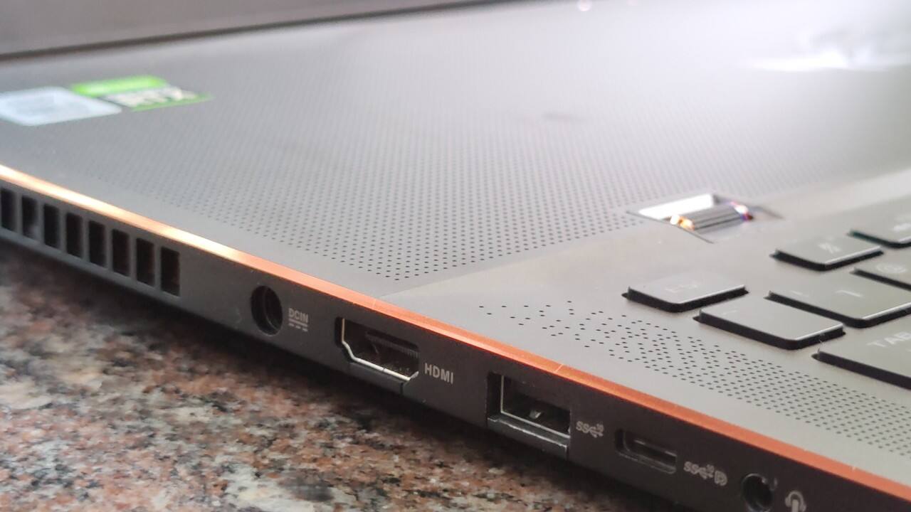 In terms of I/O, the ROG Zephyrus S17 has got things well under control, with three standard USB ports, two on the right and one on the left. Additionally, you also get a USB Type-C port (USB 3.2 Gen2, DisplayPort 1.4, PD 3.0, Thunderbolt 3), an HDMI port, a Kensington lock, and a 3.5mm headphone and microphone combo jack. You also have two vents on the back and one on either side. The only noticeable absentee here is an Ethernet port, although a USB to Ethernet adapter solves that problem. In terms of I/O, the ROG Zephyrus S17 has got things well under control, with three standard USB ports, two on the right and one on the left. Additionally, you also get a USB Type-C port (USB 3.2 Gen2, DisplayPort 1.4, PD 3.0, Thunderbolt 3), an HDMI port, a Kensington lock, and a 3.5mm headphone and microphone combo jack. You also have two vents on the back and one on either side. The only noticeable absentee here is an Ethernet port, although a USB to Ethernet adapter solves that problem.