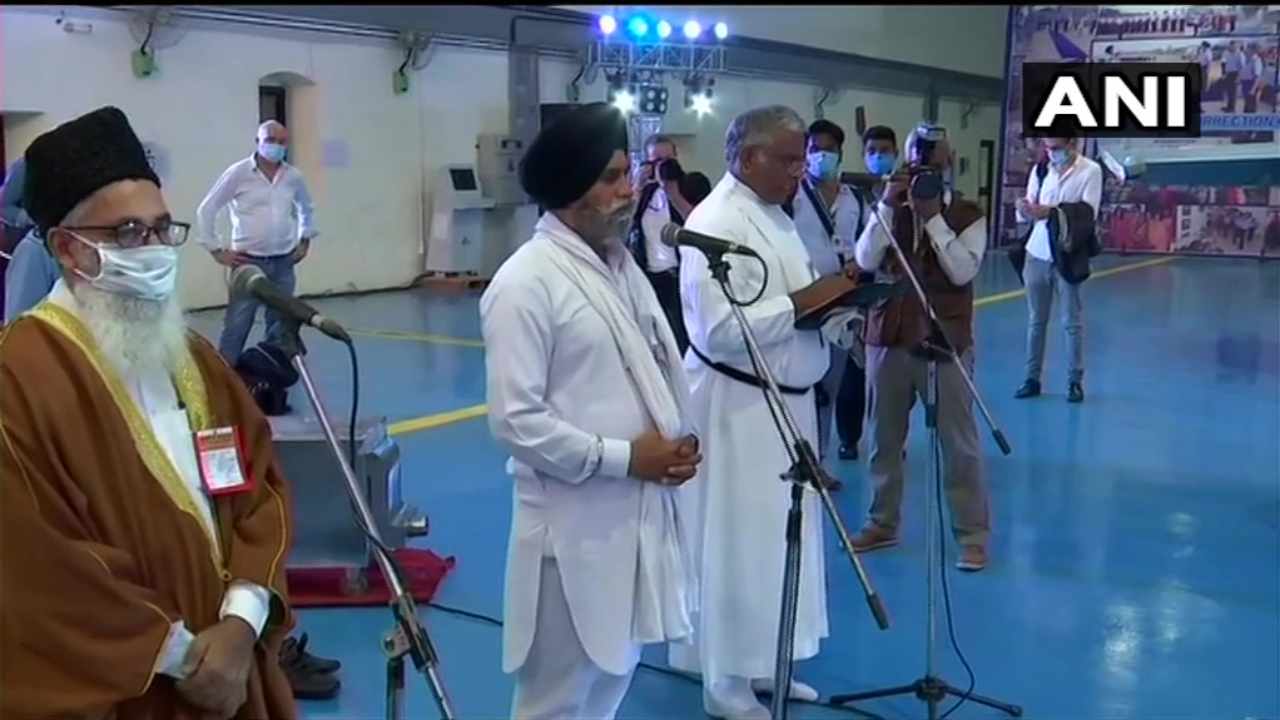 The program included ceremonial unveiling of the Rafale aircraft, a traditional 'Sarva Dharma Puja' and an air display. (Image: ANI)