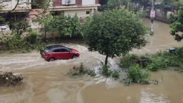As the heavy rains triggered a flood-like situation in parts of the city, the information technology corridor witnessed a traffic gridlock. Several areas in central Hyderabad, Secunderabad, IT corridors, and the outskirts were flooded as about 10 cm of rainfall was recorded in just one hour. (File photo) As the heavy rains triggered a flood-like situation in parts of the city, the information technology corridor witnessed a traffic gridlock. Several areas in central Hyderabad, Secunderabad, IT corridors, and the outskirts were flooded as about 10 cm of rainfall was recorded in just one hour. (File photo)