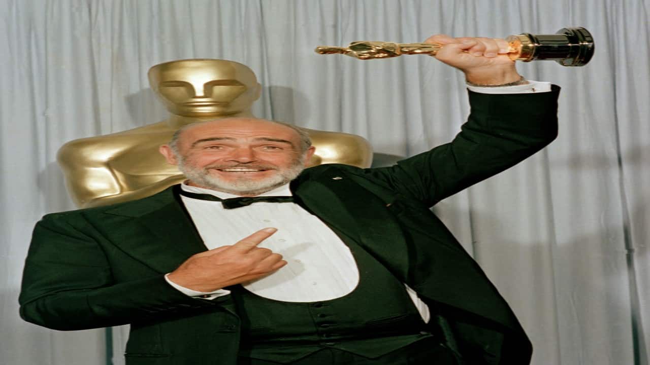 3 | The Untouchables: This 1987 crime drama directed by Brian De Palma is arguably the best known Connery film outside the Bond franchise. In this picture, Connery holds up his best supporting actor Oscar for &quot;The Untouchables&quot; at the 60th annual Academy Awards in Los Angeles. (Image: AP)