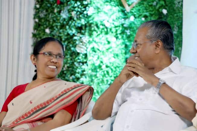 KK Shailaja with Pinarayi