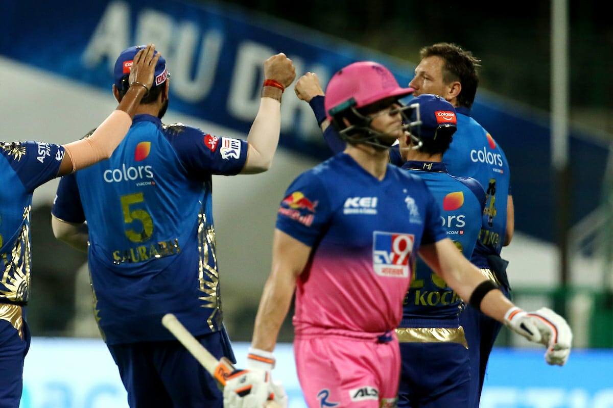 Rajasthan Royals captain Steve Smith was also removed by James Pattinson on 11 runs. (Image: IPL/BCCI/Twitter)