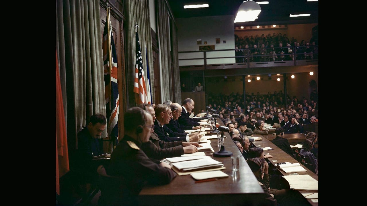 Members of the International Military Tribunal read the verdicts in the courtroom of the Palace of Justice in Nuremberg, Germany, on September 30, 1946. (Image: AP) Members of the International Military Tribunal read the verdicts in the courtroom of the Palace of Justice in Nuremberg, Germany, on September 30, 1946. (Image: AP)