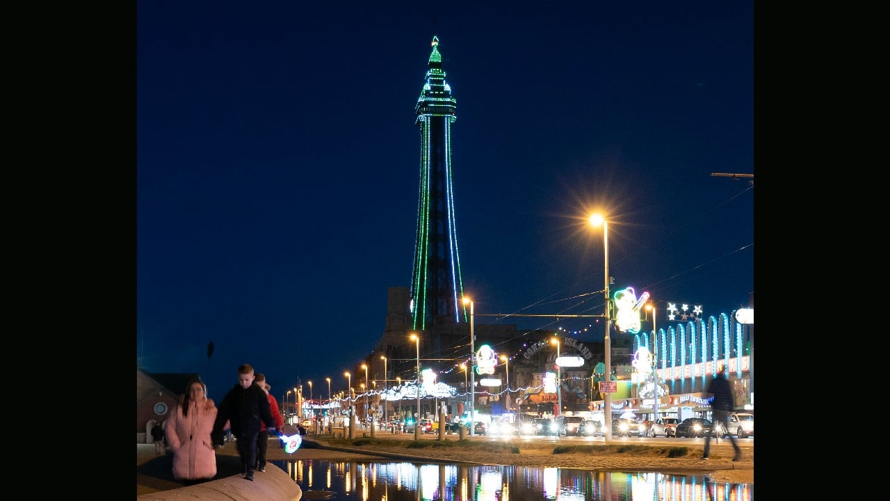 Illuminations lit up in Blackpool, England, Wednesday November 4, 2020, before being switched off at midnight on Wednesday due to the lockdown. (Image: AP)