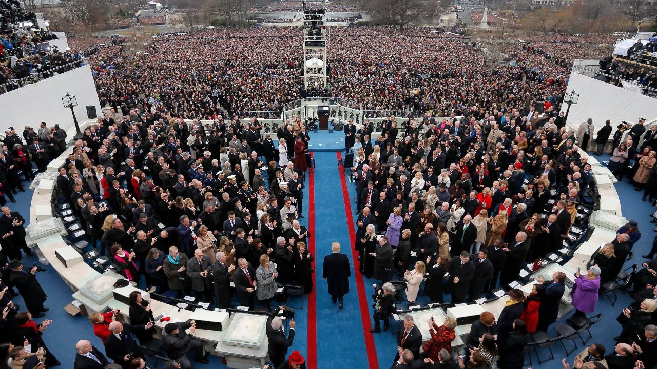 U.S. President-elect Donald Trump arrives for the inauguration ceremonies swearing him in as the 45th president of the United States on the West front of the U.S. Capitol in Washington, U.S., January 20, 2017. (Image: Reuters) U.S. President-elect Donald Trump arrives for the inauguration ceremonies swearing him in as the 45th president of the United States on the West front of the U.S. Capitol in Washington, U.S., January 20, 2017. (Image: Reuters)