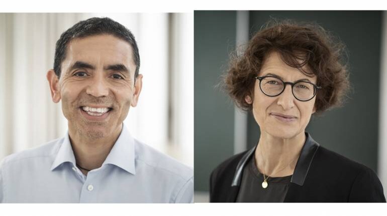 Dr Ugur Sahin (L) and Dr Özlem Türeci (R) [Image Source: https://biontech.de]