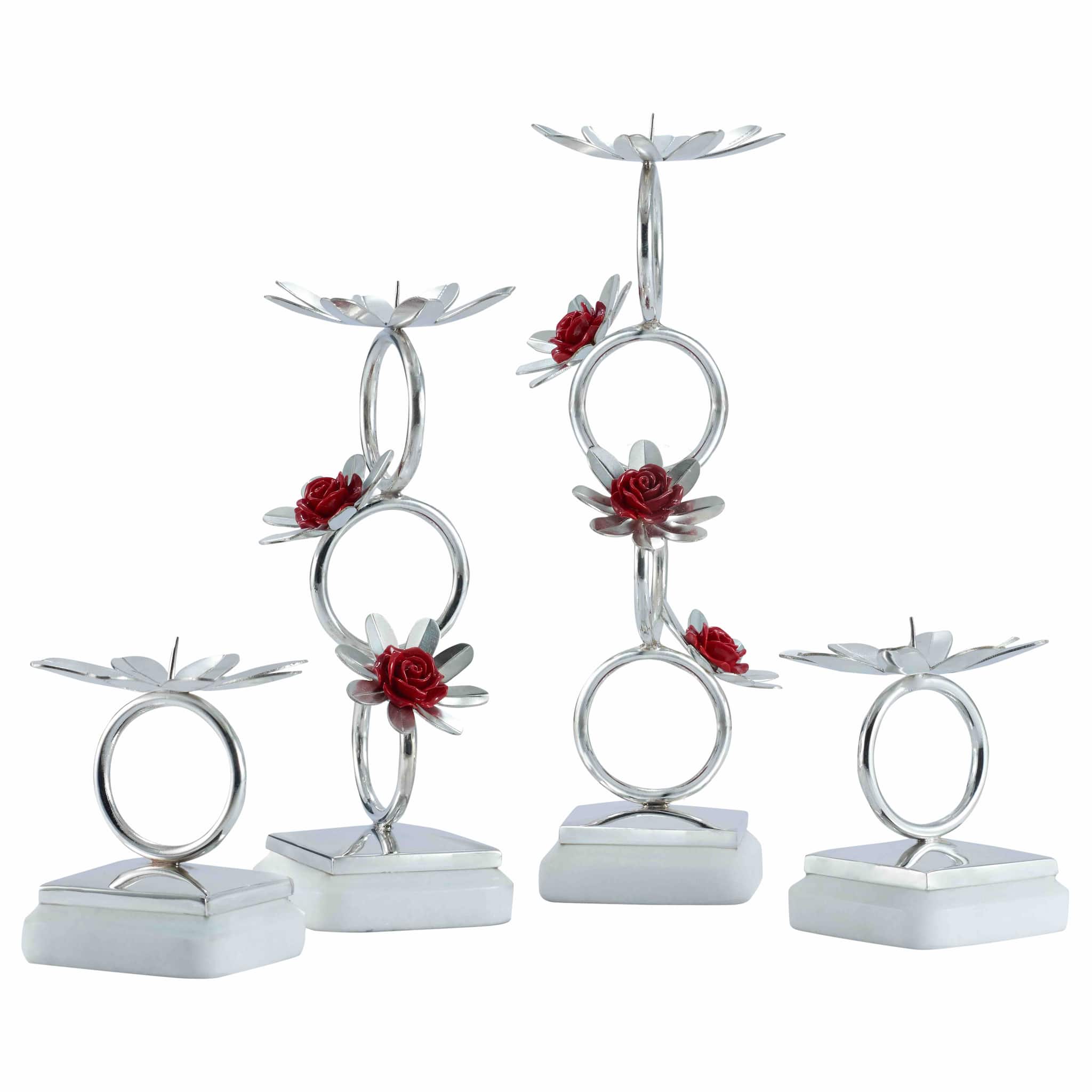 S R Artefacts Dainty Silver Candle Stands