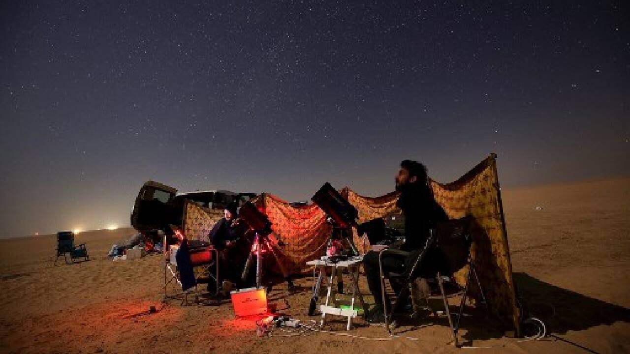 And in Kuwait, astrophotographers travelled into the desert west of Kuwait City to capture the once-in-a-lifetime event. (Image: AFP)