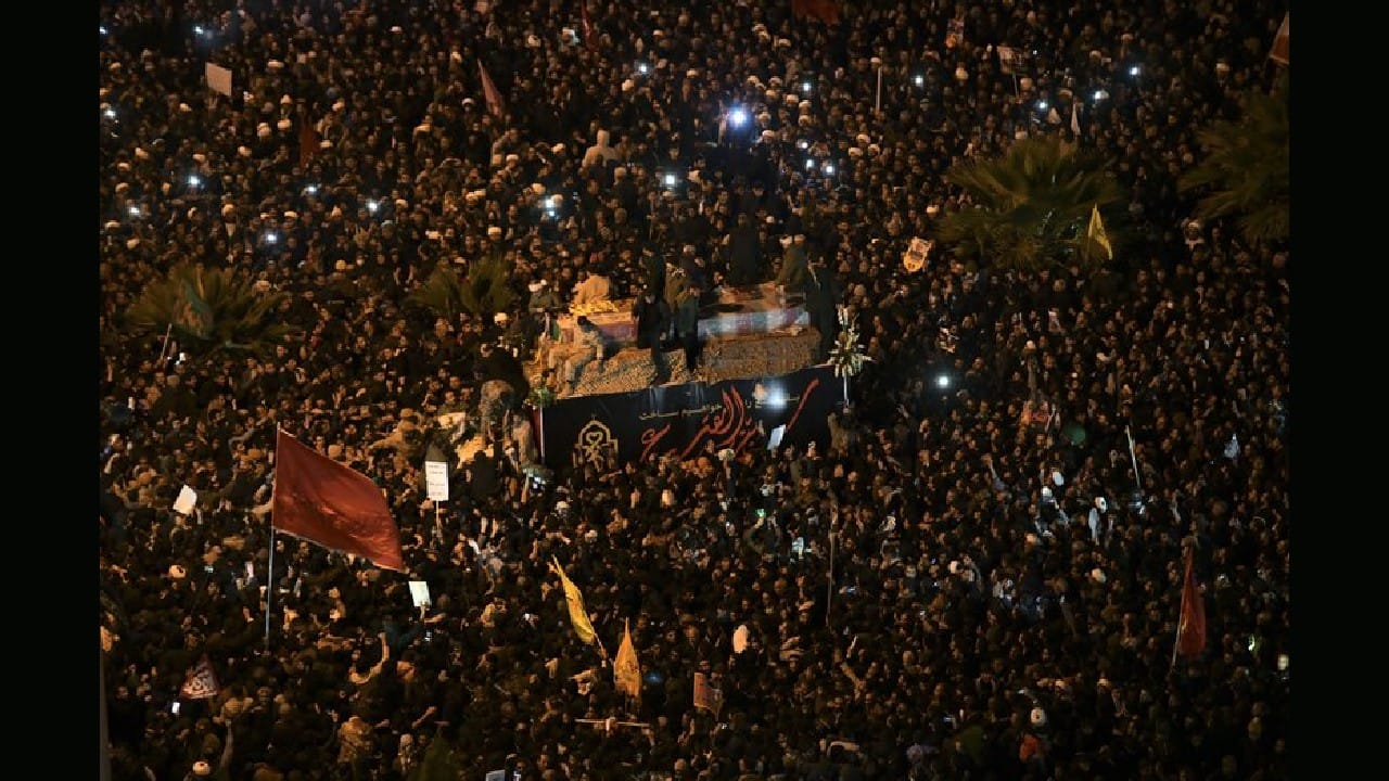 AP photos captured the national outpouring of grief, as hundreds of thousands of Iranians flooded the streets during mass funeral services. Iran retaliated with a missile attack on U.S. bases in Iraq. (Image: AP)