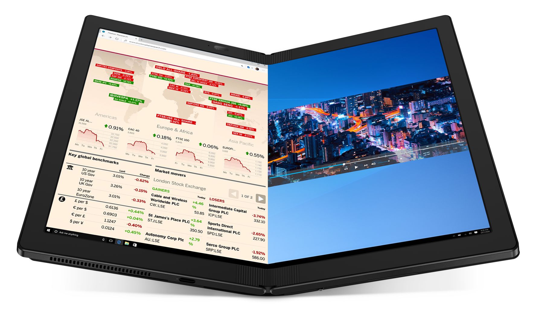 Lenovo Thinkpad X1 Fold: The X1 Fold from Lenovo brings foldable screens to the laptop. It is the first foldable PC to be available for consumers and offers a 13.3-inch foldable OLED display. You can opt to use the entire display as a large touchscreen or fold it like a laptop, bring on an on-screen keyboard on the bottom half and use it for typing. With this unique foldable design, you carry a compact device running Windows 10 that offers a battery life of up to 11 hours. You can even choose to use a stand to prop-up the laptop and then use the entire display with a wireless keyboard just like a desktop.