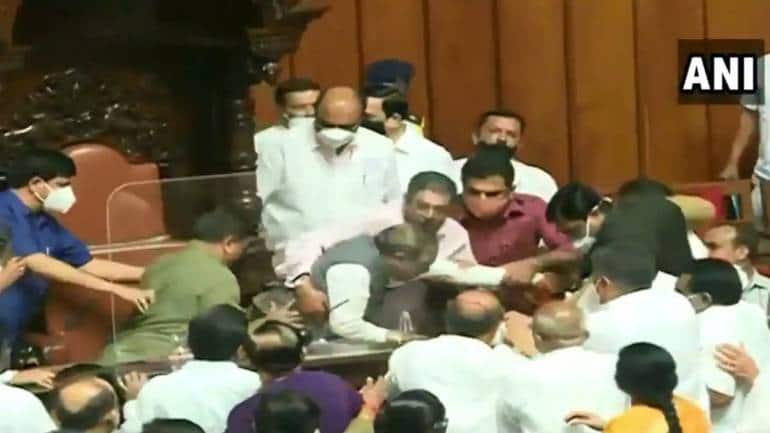 Ruckus In Karnataka Assembly As Congress Legislators Drag Deputy Chairman Off Seat - Vimarsana News