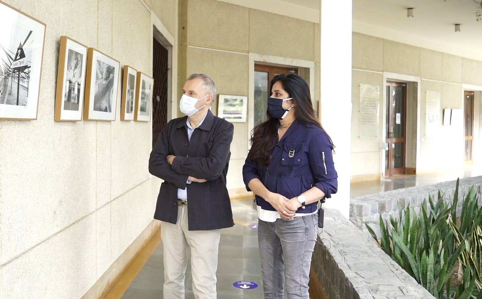 Parul Sharma with Andrea Baldi, director of Italian Embassy Cultural Centre in Delhi.