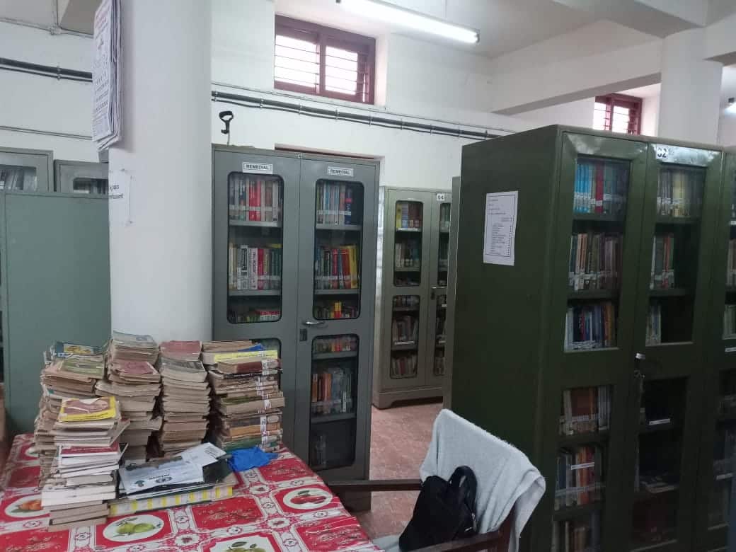 The library of Government College, Kottayam in Kerala doesn't have a separate building and a computer with internet connection