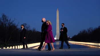 File image: US President Joe Biden and First Lady Dr. Jill Biden attend a COVID-19 memorial event at the Lincoln Memorial in Washington DC, United States on the eve of his inauguration as the 46th President. (Image: Reuters/Tom Brenner)