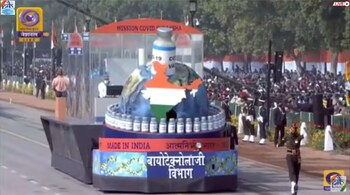 With the theme of 'Aatma-Nirbhar Bharat Abhiyan- COVID' the tableau of the Department of Biotechnology depicts the process of #COVID19 Vaccine development through various processes.