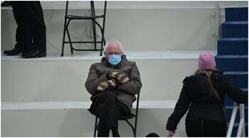 US Senator Bernie Sanders attending Joe Biden's inauguration.
