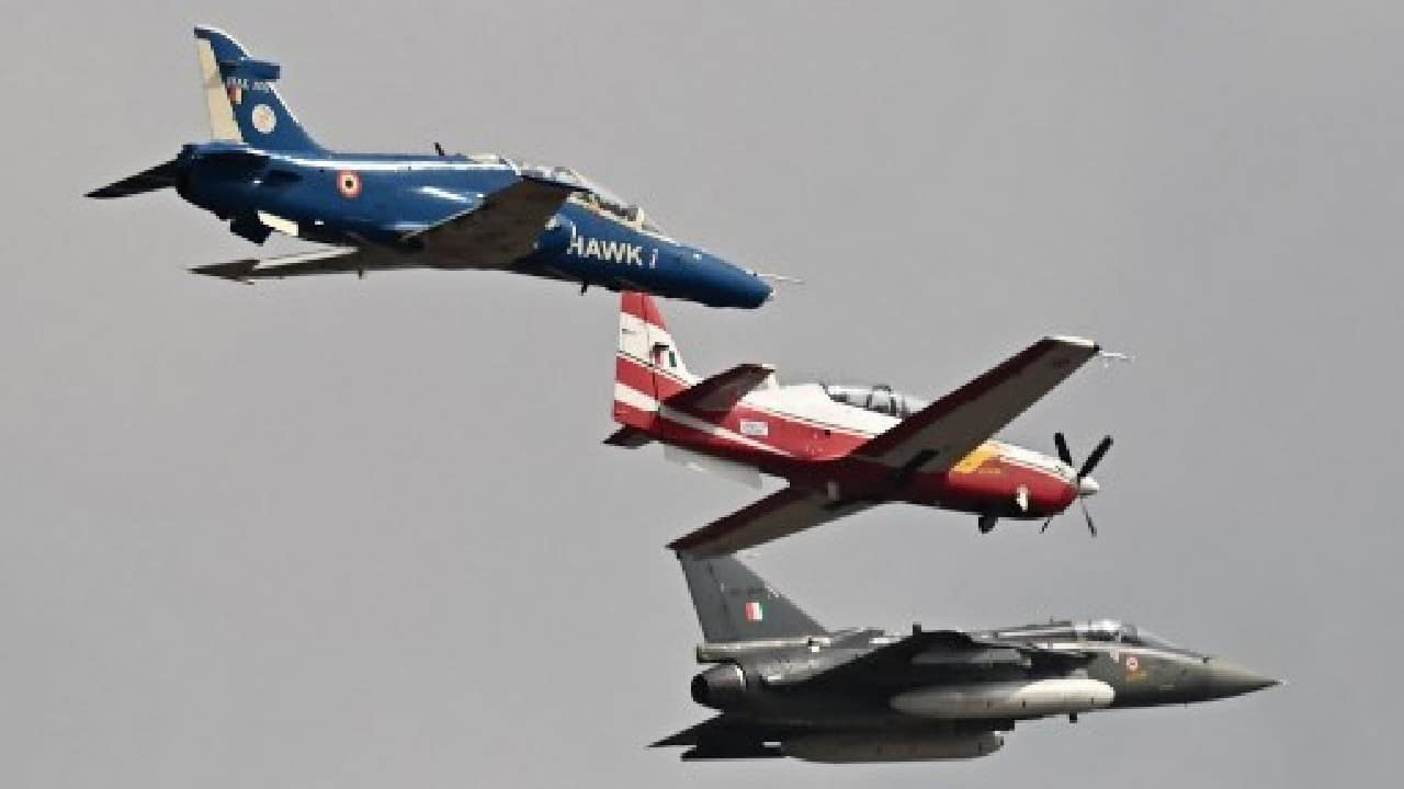 The show includes both air displays and static exhibitions of a large array of military platforms from the Aerospace sector. (Image: AFP)