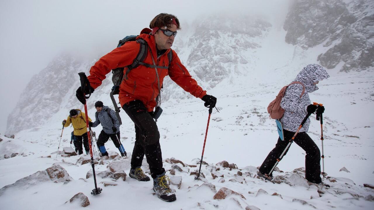 Tourists hike towards the Bogdanovich glacier located in the Tian Shan mountain range near Almaty, Kazakhstan February 20. (Image: Reuters)
