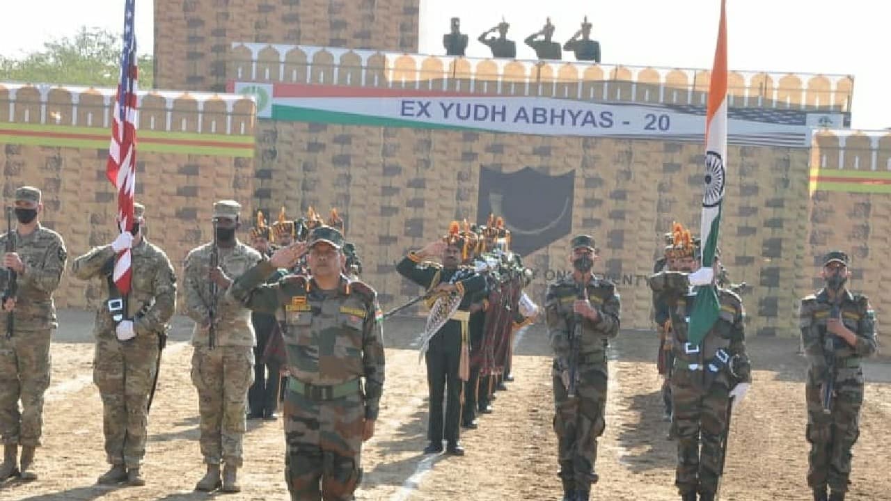 The 16th edition of the Indo-US joint military training exercise 'Yudh Abhyas' commenced at the Mahajan Field Firing Ranges in the western sector of Rajasthan on February 8. (Image: Twitter @SWComd_IA)