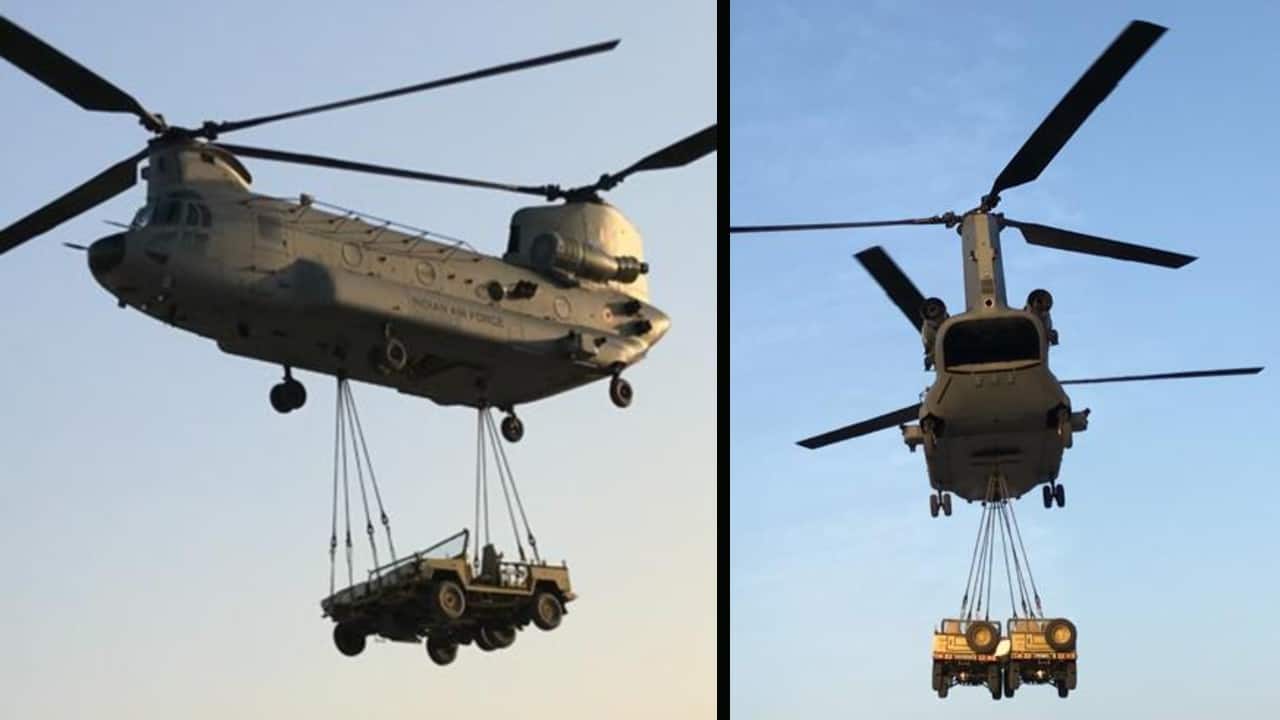 Chinooks in action on the second day of Yudh Abhyas, an annual bilateral joint exercise between Indian Army and US Army. The Exercise aims to enhance cooperation and interoperability in Counter Terrorism ops between the two strong global armies. (Image: Twitter @IAF_MCC)