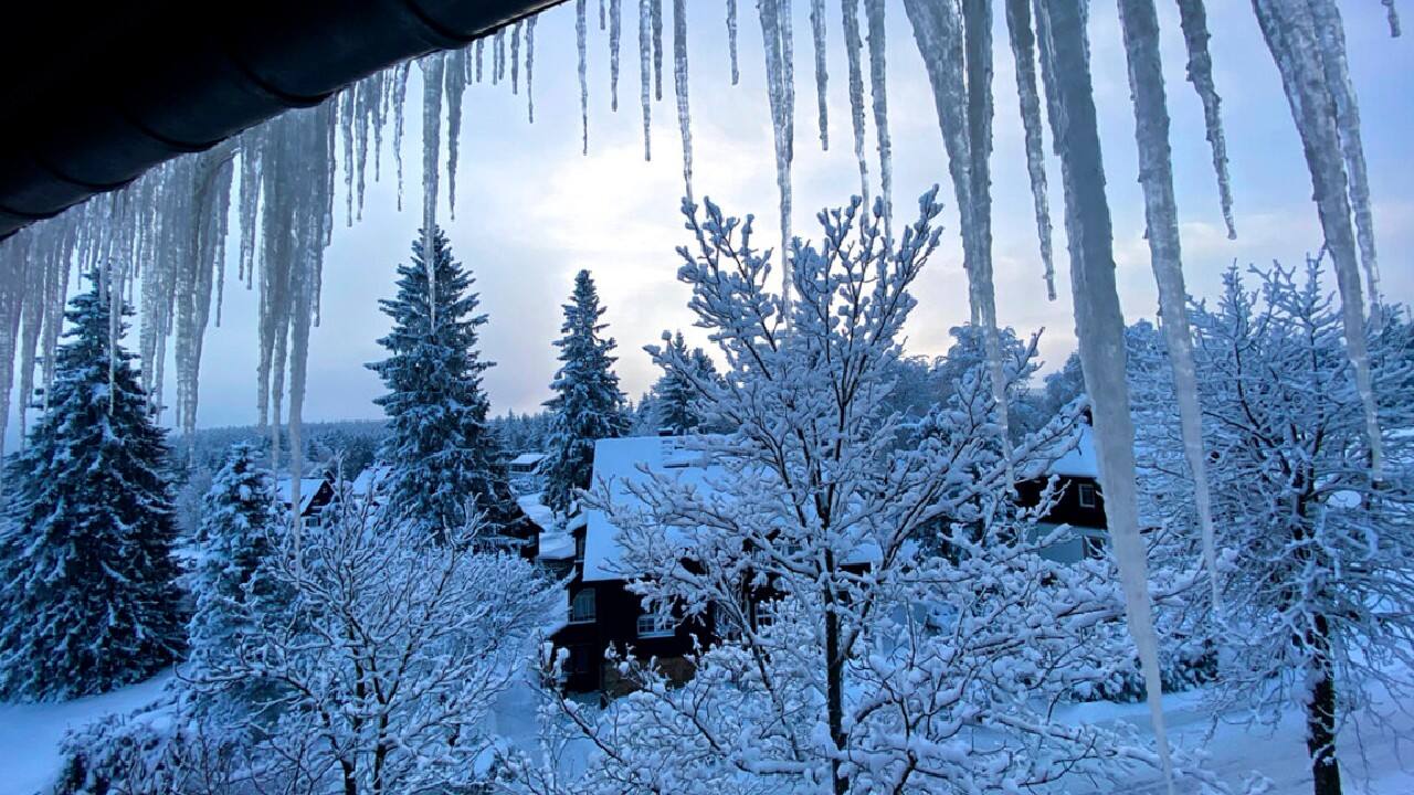 Icicles form on a window outside a house early morning in Altenberg, Germany, February 10. (Image: AP) Icicles form on a window outside a house early morning in Altenberg, Germany, February 10. (Image: AP)