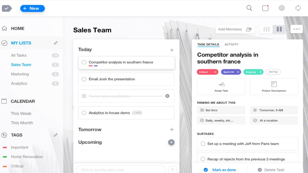 Any.do: An alternative to Fantastical that's widely available on all platforms, has a super clean interface and powerful task management tools to get the most out of your day.