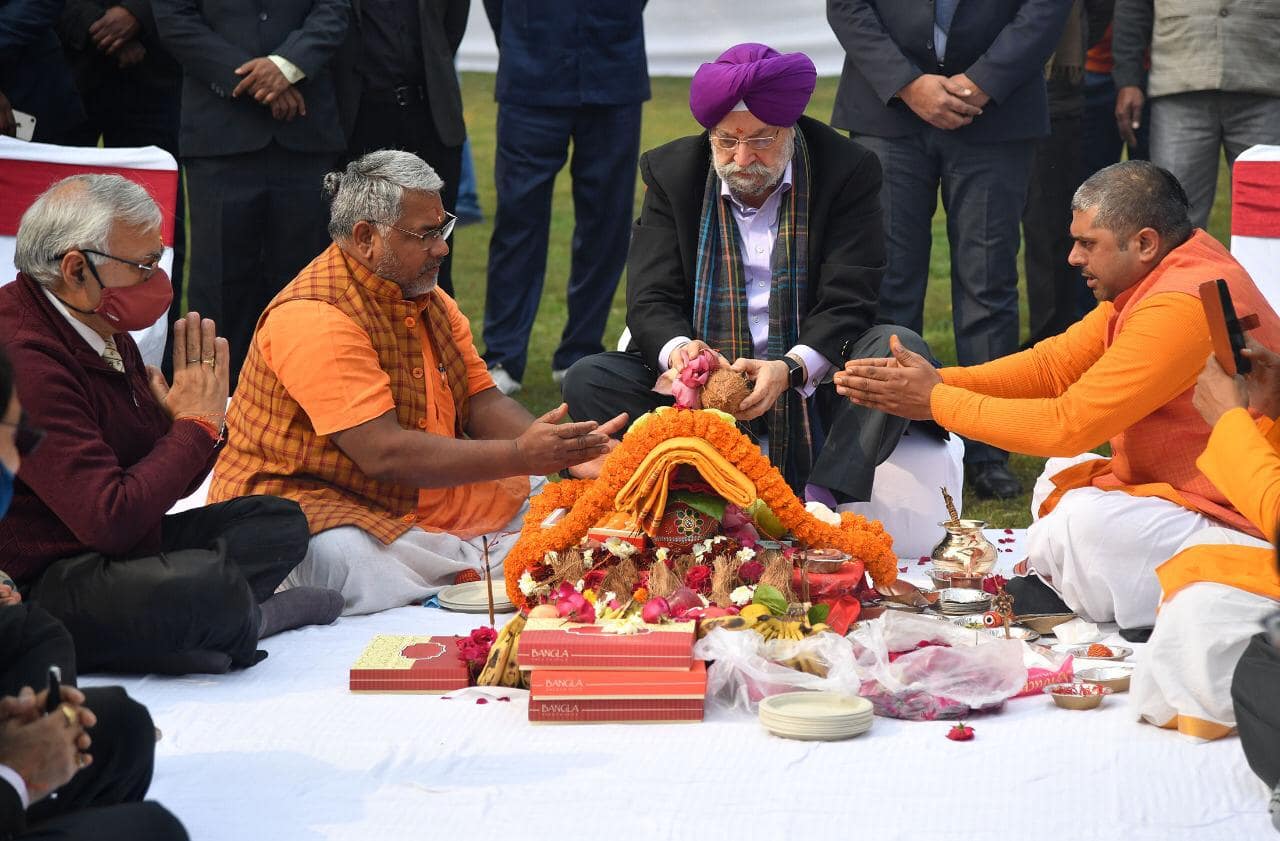 Housing minister Hardeep Puri performs ground-breaking ceremony of redevelopment of Central Vista Avenue