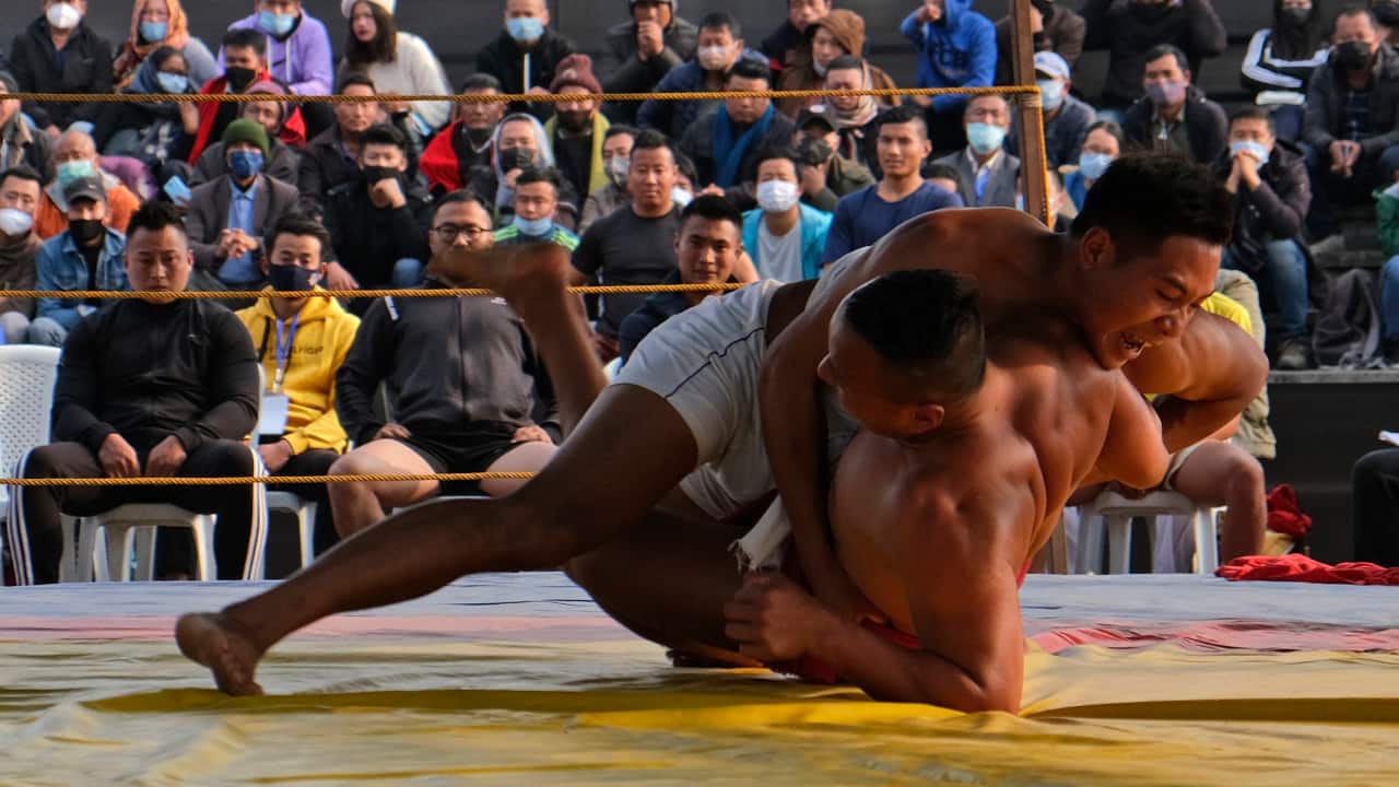 In Pics Naga Wrestle Mania 8 Wrestlers slug it out to be 'King of