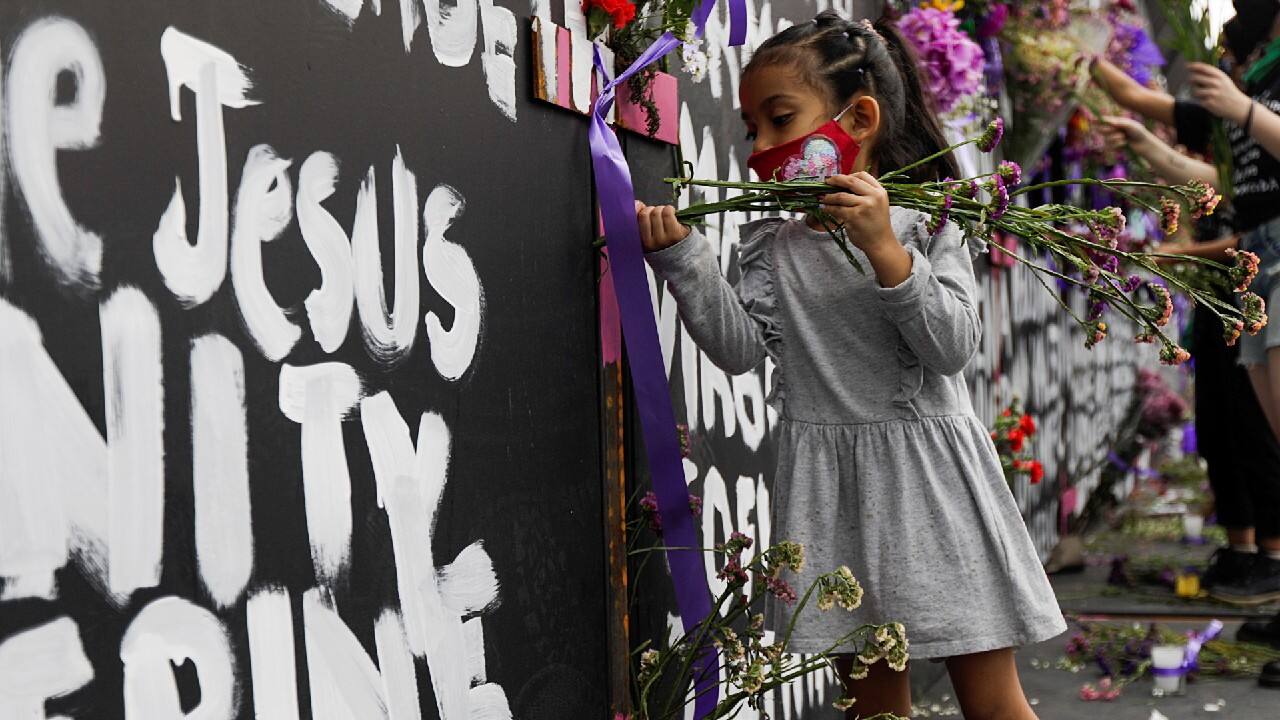 “Our struggle has names,” Marisol Clava, an academic, wrote in a post on Twitter, along with photos of the names written on the national palace barriers. (Image: Reuters)