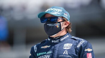 Fernando Alonso during the 104th Running of the Indianapolis 500 at Indianapolis Motor Speedway. Mandatory Credit: Mark J. Rebilas, USA TODAY Sports.