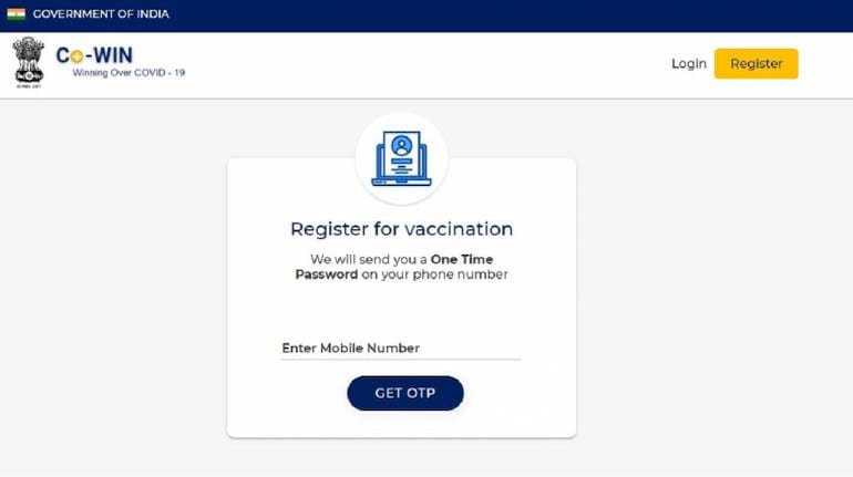 Screenshot of the Co-WIN portal Screenshot of the Co-WIN portal