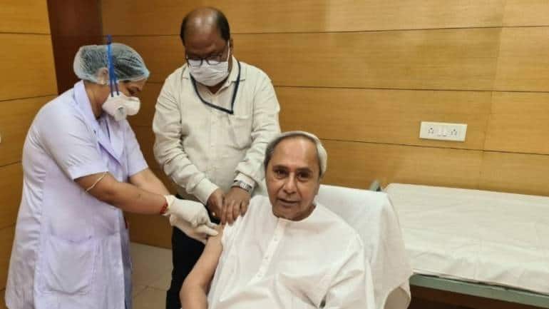 Odisha Chief Minister Naveen Patnaik got his jab of a vaccine against COVID-19 at the Vidhan Sabha dispensary. He tweeted that he is “grateful to our scientists, health workers for their race against time to deliver the vaccines to people,” (Image: Twitter/ @Naveen_Odisha)