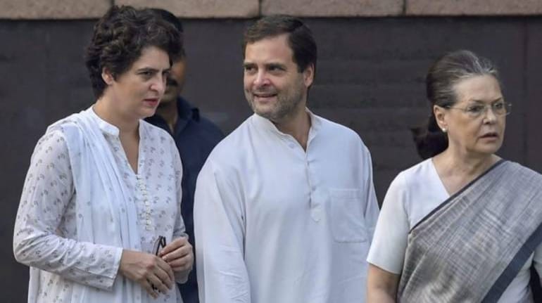File image: Priyanka Gandhi Vadra (left), Rahul Gandhi (centre) and Sonia Gandhi. (Image: PTI)