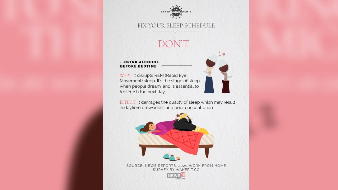 Don’t drink alcohol before bedtime. It damages the quality of sleep which may result in daytime drowsiness and poor concentration. (Image: News18 Creative)