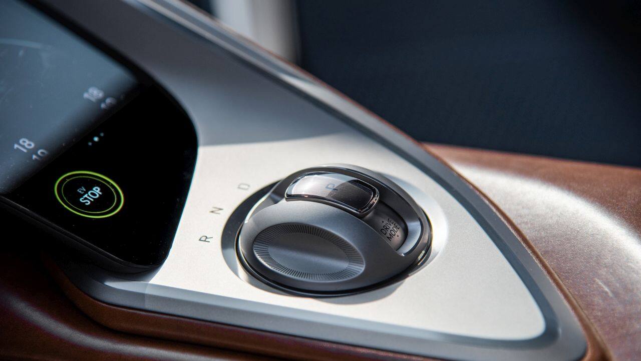 The inside of the coupe is mainly made up of upcycled materials. The seat belts, steering wheel cover and even the airbag cover is made up of waste leather from other processes. (Image source: Genesis)