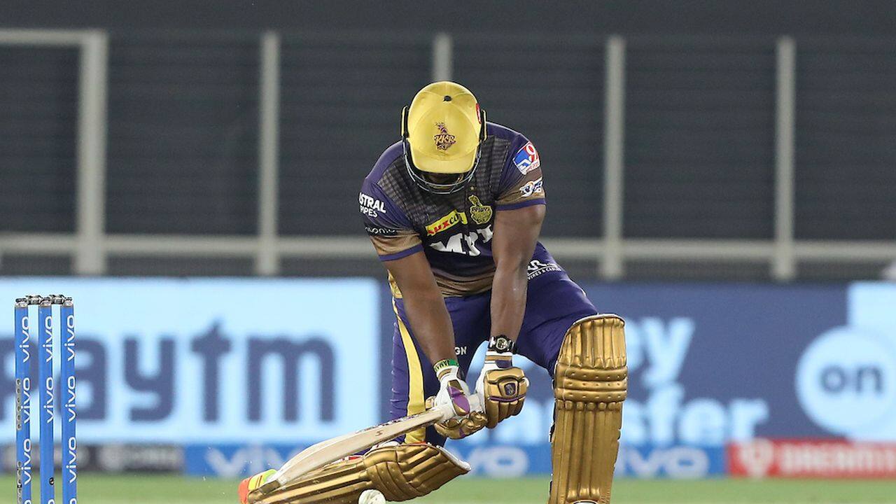 Andre Russell was run out for 10 runs. (Image: Twitter/@IPL, BCCI) Andre Russell was run out for 10 runs. (Image: Twitter/@IPL, BCCI)