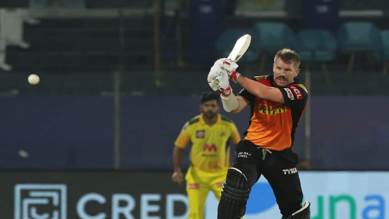 David Warner scored steady 57 runs off 55 balls with 3 fours and 2 six. (Image: Twitter/IPL, BCCI)