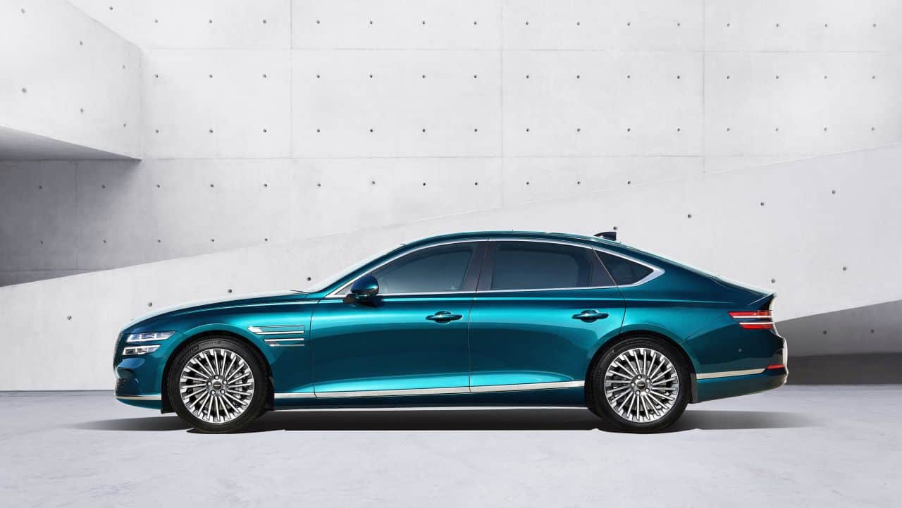 In terms of design, the G80 EV is almost identical to the standard sedan. It does however, get a bespoke front bumper and a closed off grille. (Image source: Genesis) In terms of design, the G80 EV is almost identical to the standard sedan. It does however, get a bespoke front bumper and a closed off grille. (Image source: Genesis)