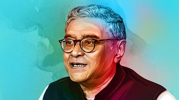 Swapan Dasgupta. Artwork by Suneesh Kalarickal, Moneycontrol.com