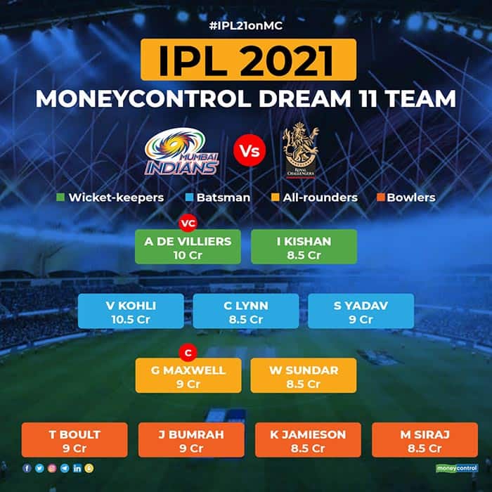 Ipl 2021 Mi Vs Rcb Dream 11 Fantasy Team Pick For The Match 