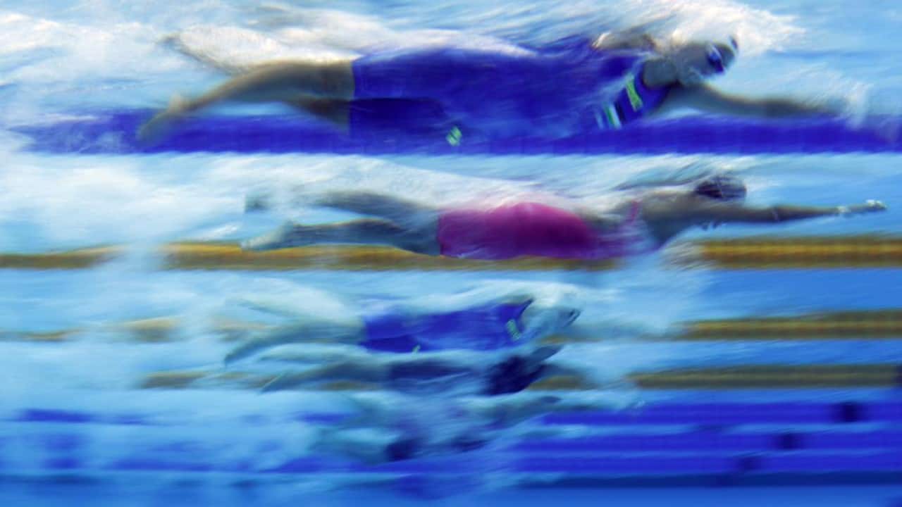Athletes compete during the women's 1500 meters freestyle preliminaries at the European Aquatics Championships in Duna Arena in Budapest, Hungary, Thursday, May 20, 2021. (Image: AP)