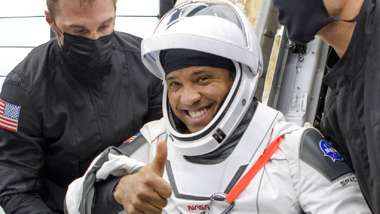 Despite the early hour, the Coast Guard was out in full force to enforce an 11-mile (18-kilometer) keep-out zone around the bobbing Dragon capsule. For SpaceX’s first crew return in August, pleasure boaters swarmed the capsule, a safety risk. Leisure boats stayed away this time. NASA astronaut Victor Glover is helped out of the SpaceX Crew Dragon Resilience spacecraft onboard the SpaceX GO Navigator recovery ship. (Image: AP) Despite the early hour, the Coast Guard was out in full force to enforce an 11-mile (18-kilometer) keep-out zone around the bobbing Dragon capsule. For SpaceX’s first crew return in August, pleasure boaters swarmed the capsule, a safety risk. Leisure boats stayed away this time. NASA astronaut Victor Glover is helped out of the SpaceX Crew Dragon Resilience spacecraft onboard the SpaceX GO Navigator recovery ship. (Image: AP)