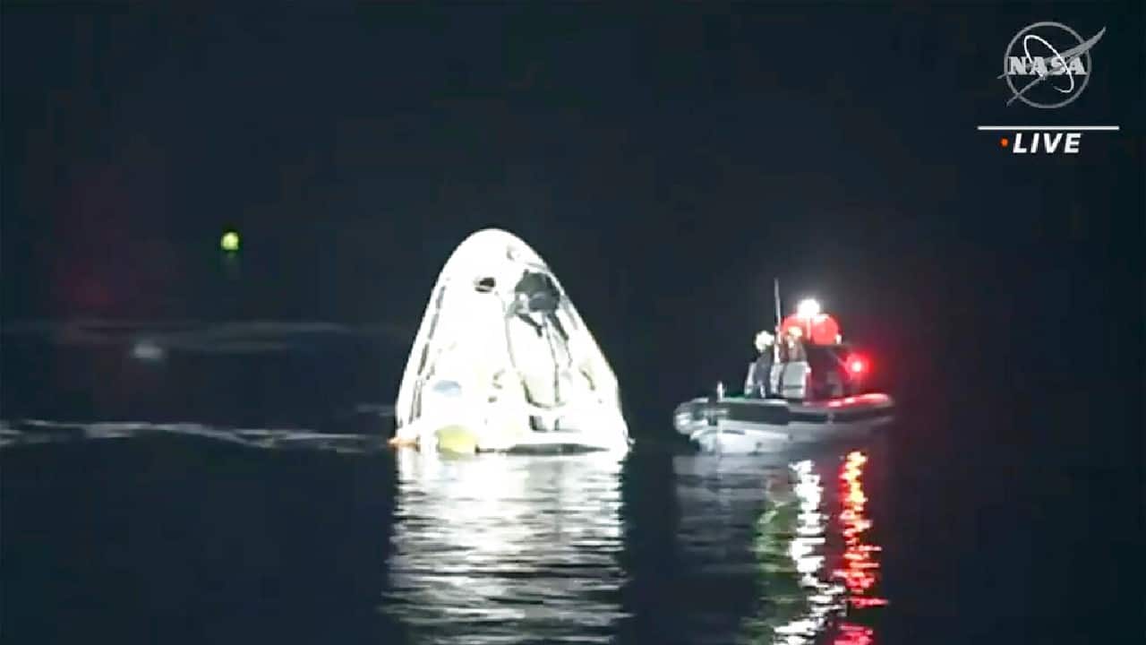 SpaceX safely returned four astronauts from the International Space Station on May 2, making the first U.S. crew splashdown in darkness since the Apollo 8 moonshot. (Image: AP) SpaceX safely returned four astronauts from the International Space Station on May 2, making the first U.S. crew splashdown in darkness since the Apollo 8 moonshot. (Image: AP)