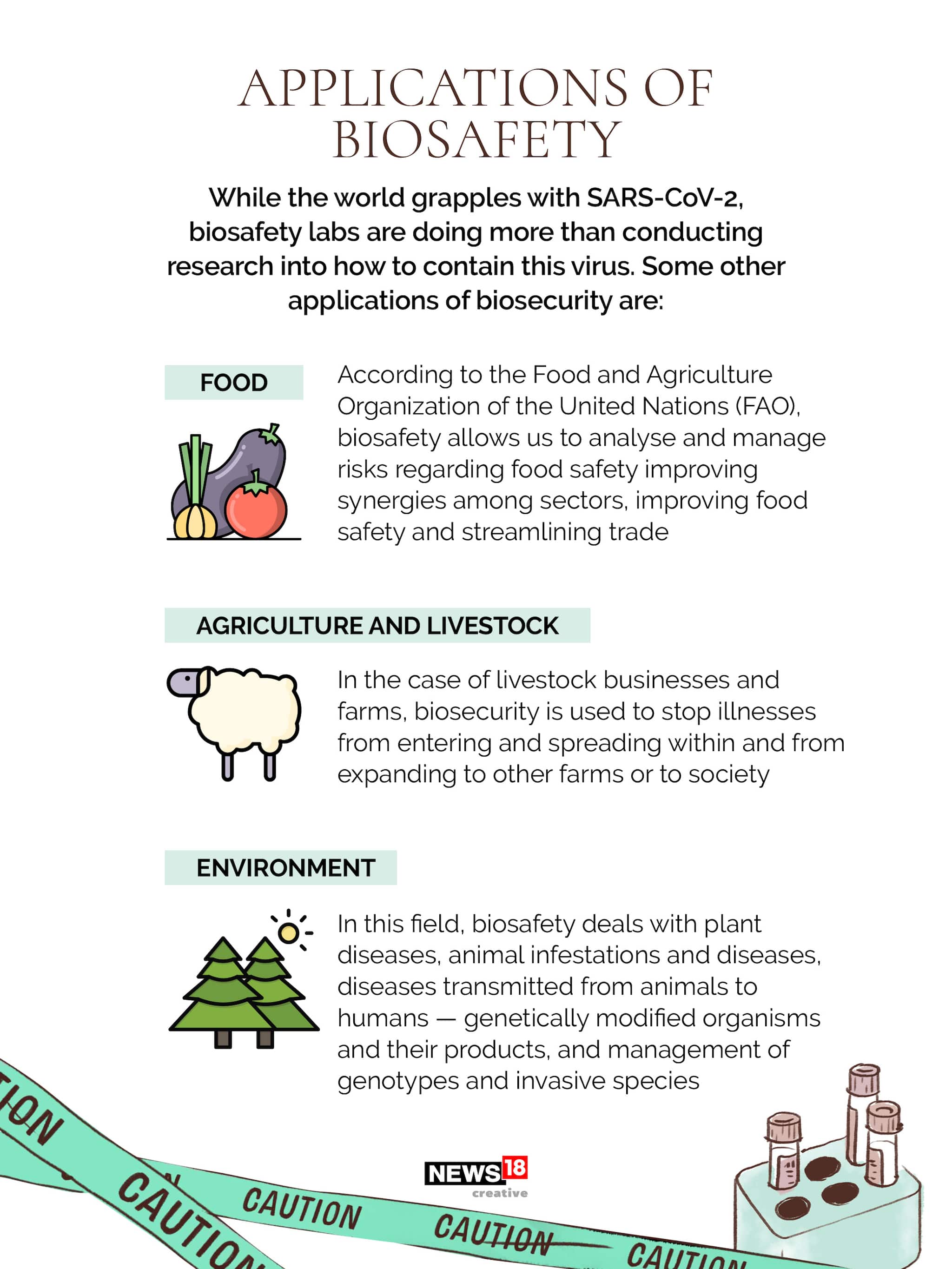 Applications of biosafety.(NEWS18 creative) Applications of biosafety.(NEWS18 creative)
