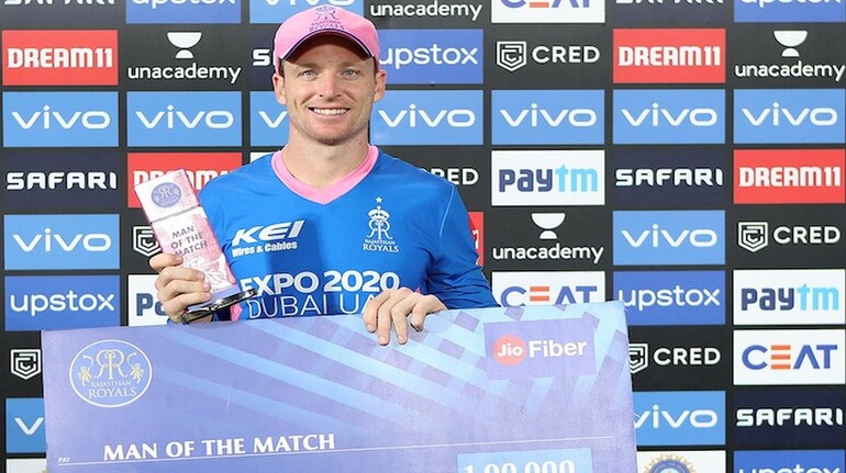 With 824 runs, Jos Buttler is the batter with most runs in this edition of the IPL so far. (Image: Twitter/IPL, BCCI)