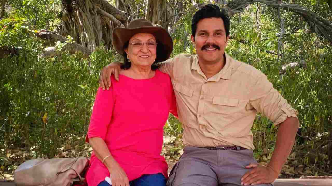 Actor Randeep Hooda shared his picture with his mother on social media, saying, &quot;tracking tigers and chilling under 1100 year old trees .. just some of the mundane things we get upto on.&quot; (Image: Twitter/@RandeepHooda)