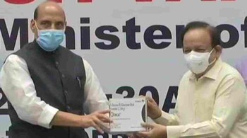 The DCGI has granted permission for the emergency use of 2-DG drug as an adjunct therapy in moderate to severe COVID-19 patients. (Image: Screenshot/@rajnathsingh)