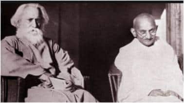 Rabindranath Tagore and Mahatma Gandhi. Image source: News18