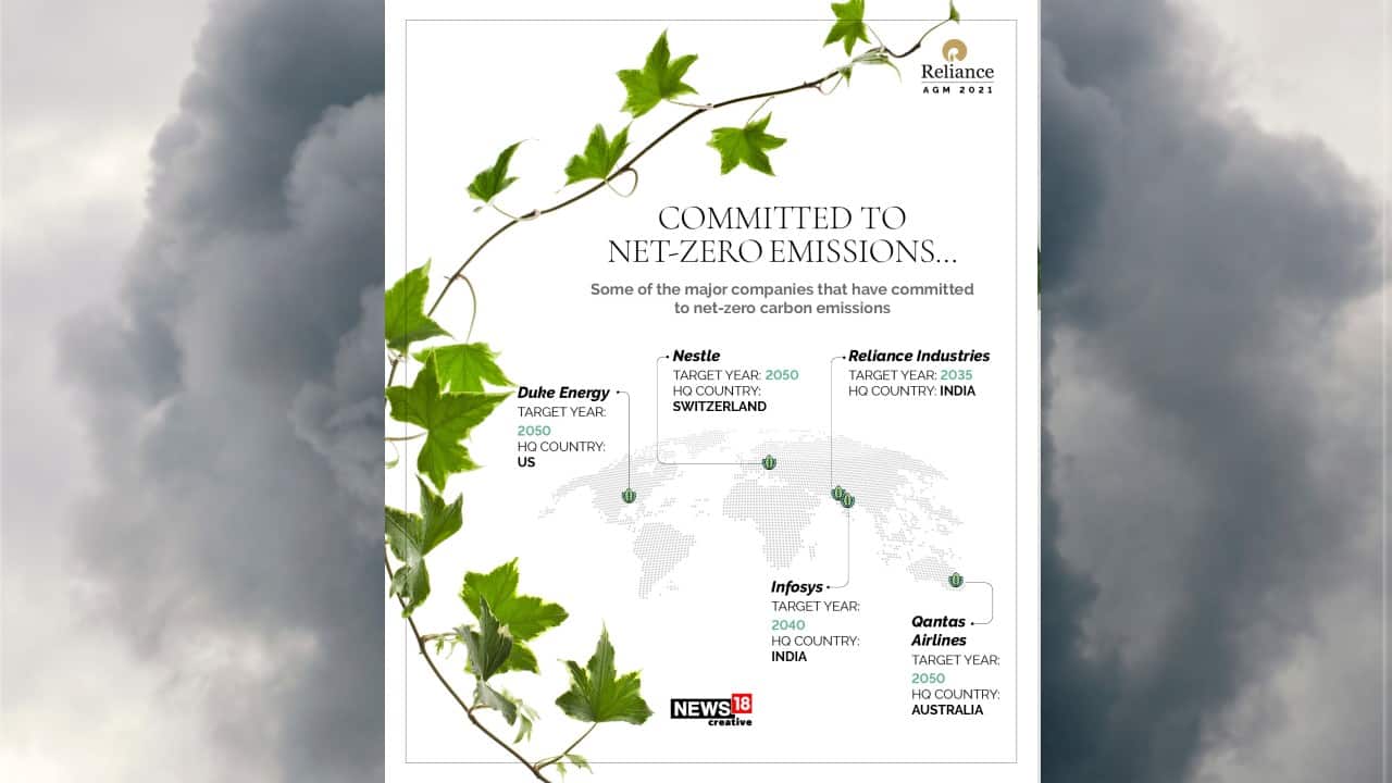 Some of the major companies that have committed to net-zero carbon emissions. (Image: News18 Creative)